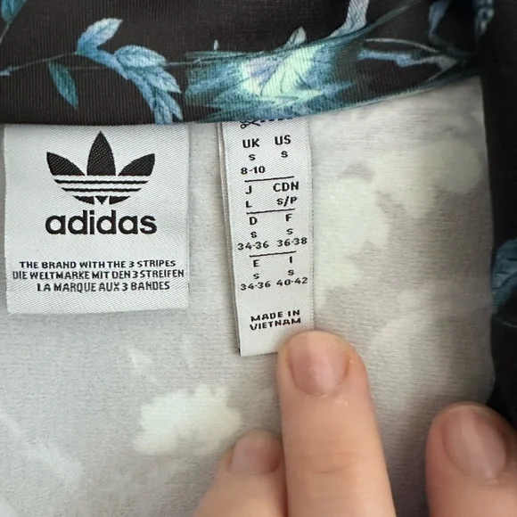 Adidas Black and Blue Floral Firebird Jacket - Picture 3 of 3